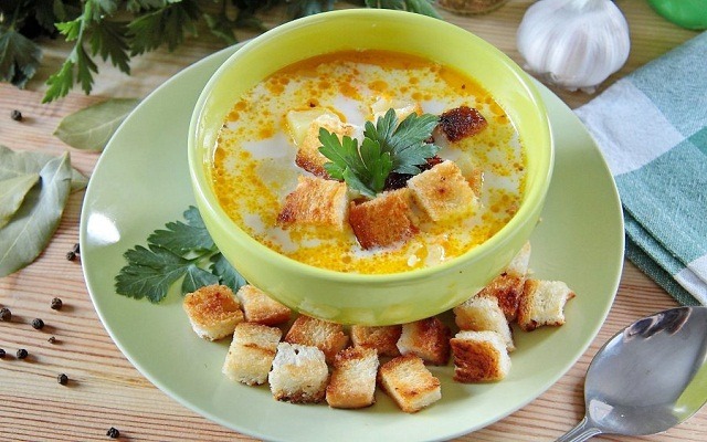 сырный суп с курицей и рисом