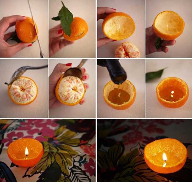 свеча из мандарина